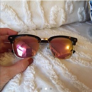 Diff Pink Mirror Sunglasses